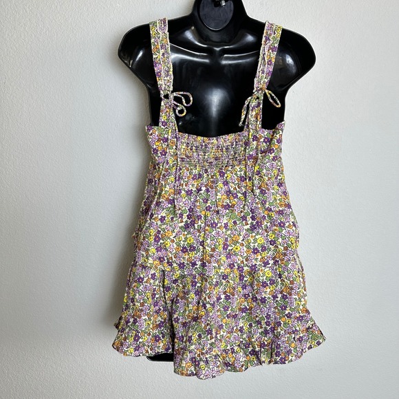 Free People Floral Ellia Two Piece Set Top and Ruffle Skirt Purple Combo Small - Picture 6 of 13